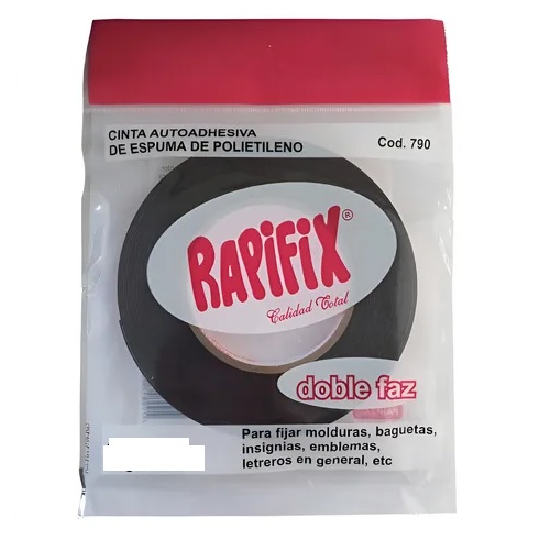 CINTA DOBLE FAZ RAPIFIX NEGRA ESPUMA 12 MM R10M